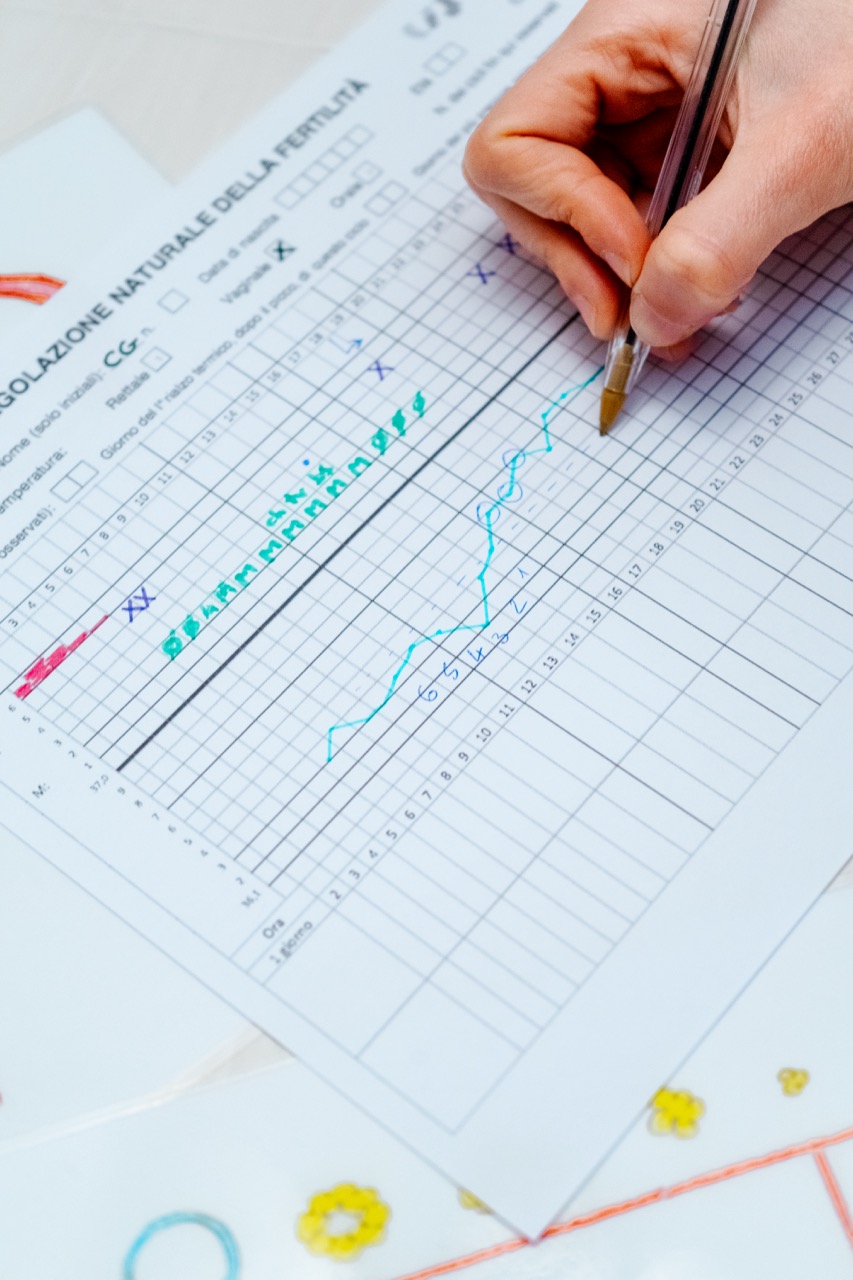 Dettaglio del grafico sintotermico compilato a mano